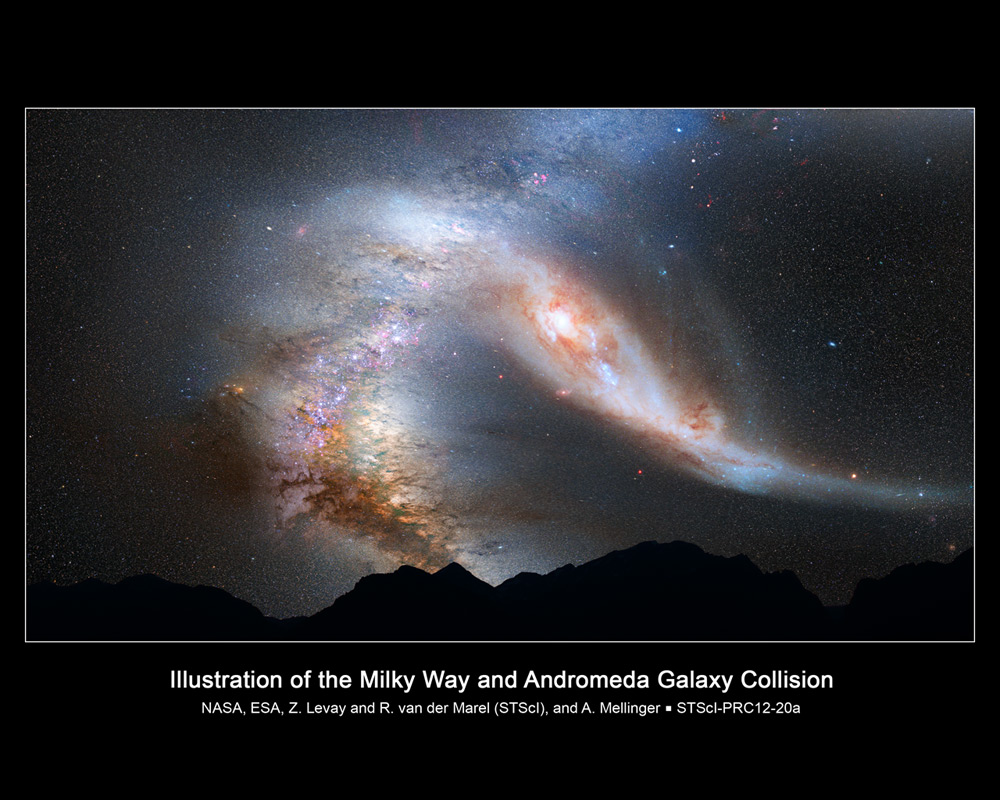 Milky Way and Andromeda Collision