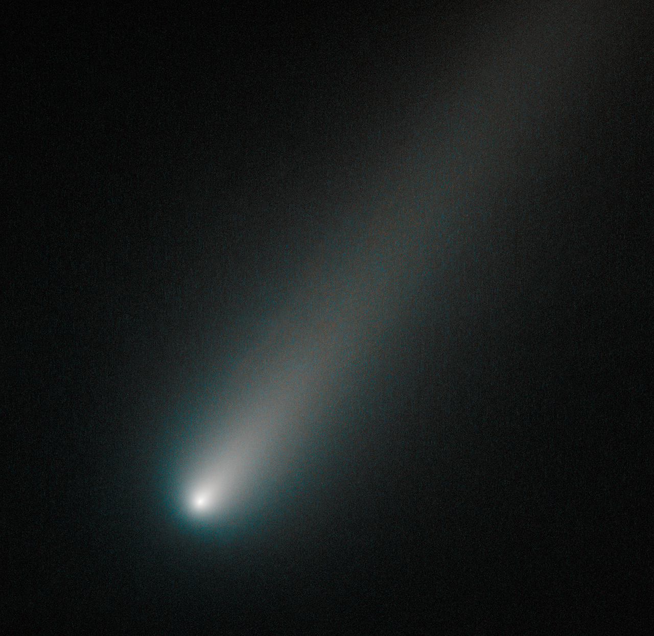 October 17, 2013: A new image of the sunward plunging Comet ISON taken by NASA's Hubble Space Telescope on October 9, 2013, suggests that the comet is intact despite some predictions that the fragile icy nucleus might disintegrate as the Sun warms it. The comet will pass closest to the Sun on November 28.
