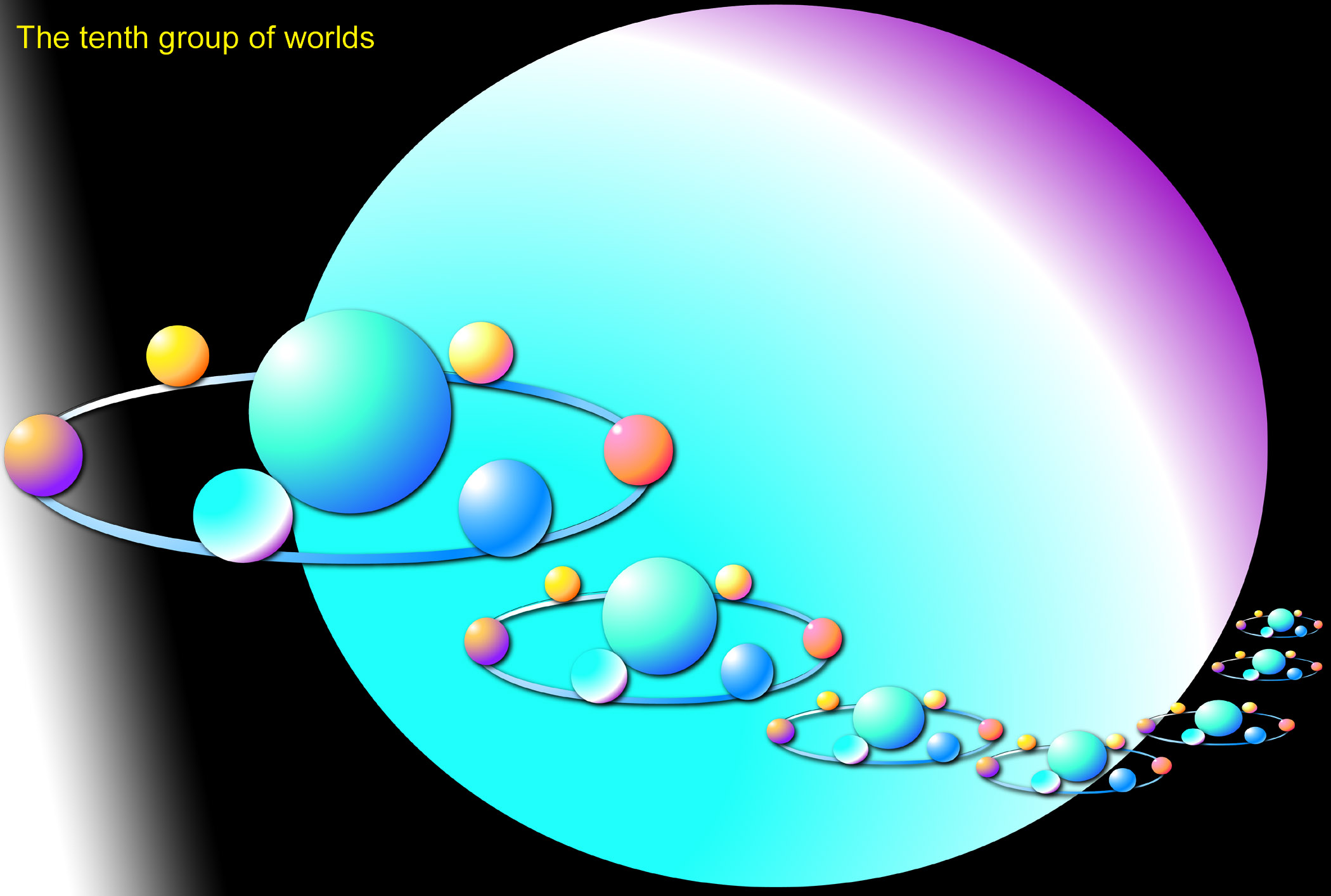 salvington surrounded by ten university clusters of 
forty-nine spheres each 