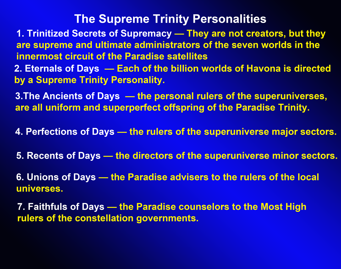 The Supreme trinity personalities