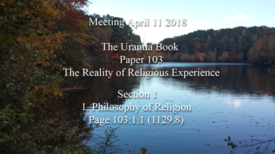 Paper 103 - The Reality of Religious Experience
