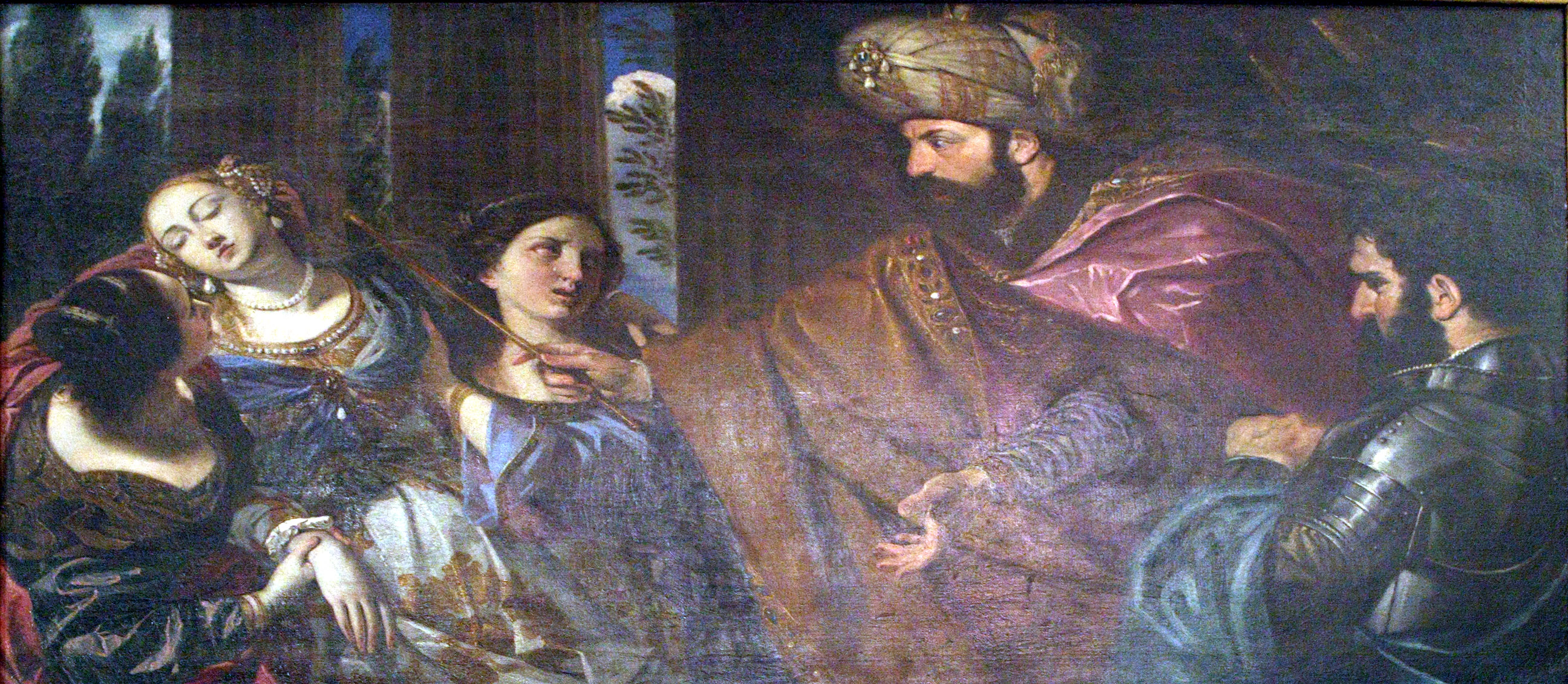 Esther and Adasuerus, This work deals with the main eposode from the book of Esther from the Old Testiment- the woman, one of King Ahasuerus’s Jewish concubines, faints while pleading for the safety of her people.
