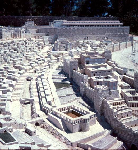 Pool of Siloam, City of David (Ophel) is on the right.