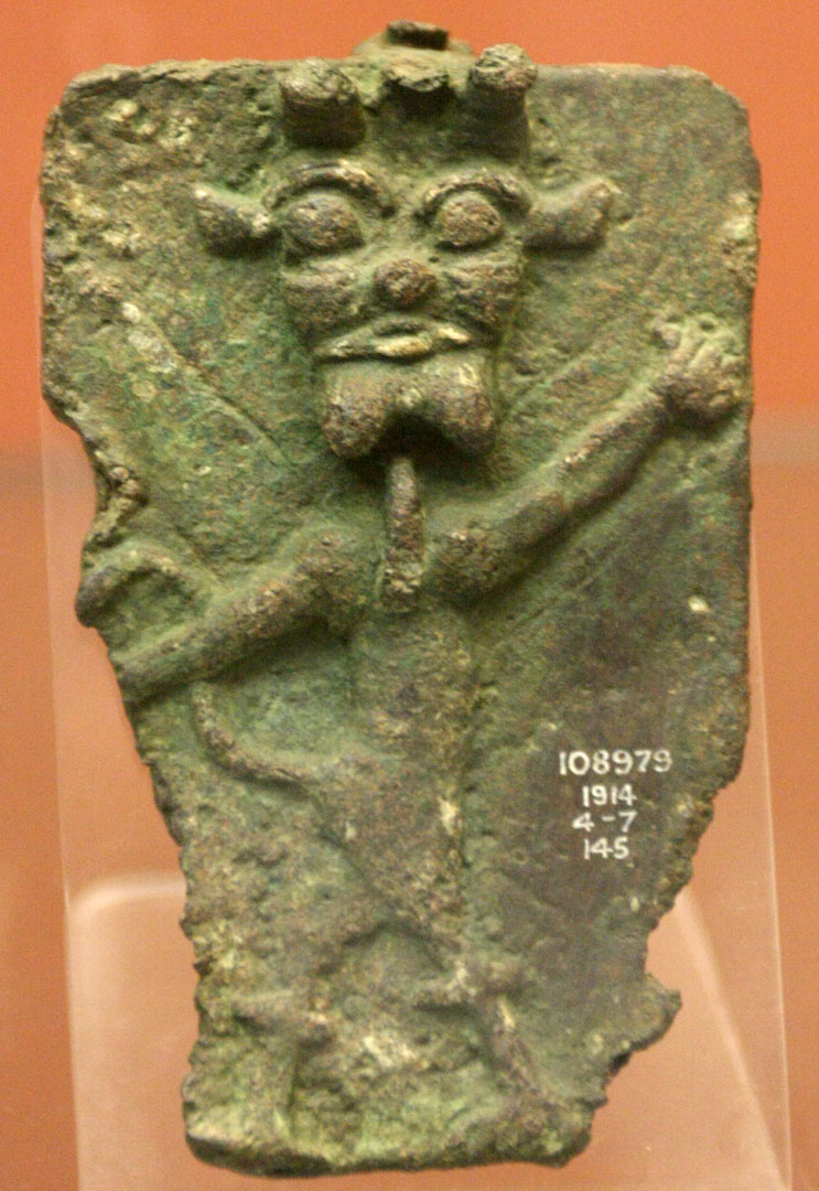 Bronze amulet showing a male demon, probably Pazuzu